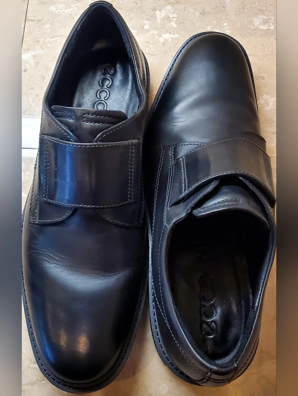 Ecco Men's Black Leather Slip-On Loafers Size 11-11.5 (45)